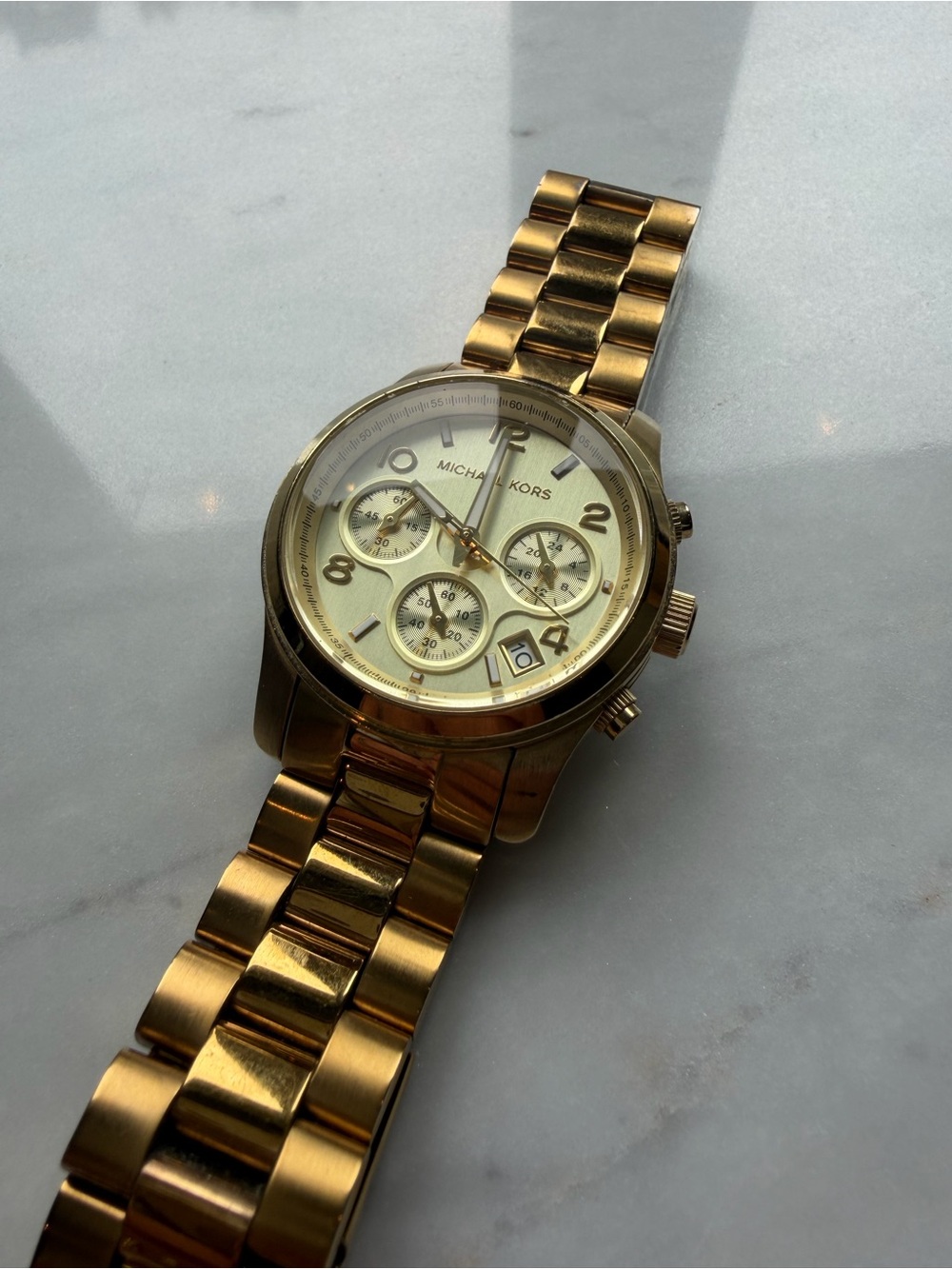 Michael Kors Gold Stainless Steel Chronograph Bracelet Watch